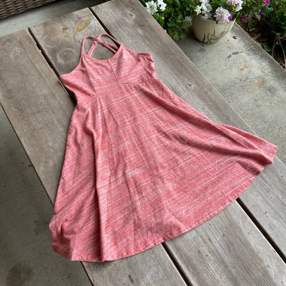 Old Navy Girls Dress Size Medium 8 Red Space Dye Knit Sundress Lava Guava Empire - Picture 6 of 8